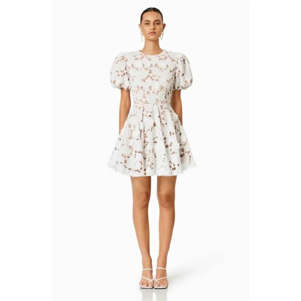 Elliatt White Floral Lace Dress - Picture 1 of 9